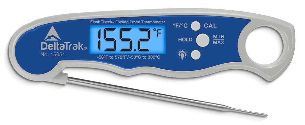 FlashCheck® Waterproof Min-Max Folding Probe Thermometer